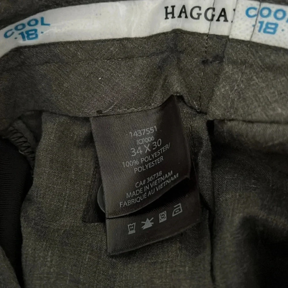 Haggar Cool 18 Men's Black Dress Pants - Picture 3 of 3